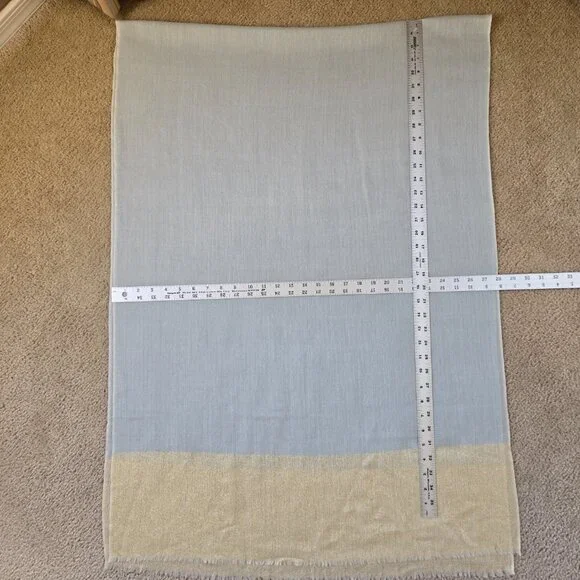 NWOT Cashmere Scarf GOLD & Blue